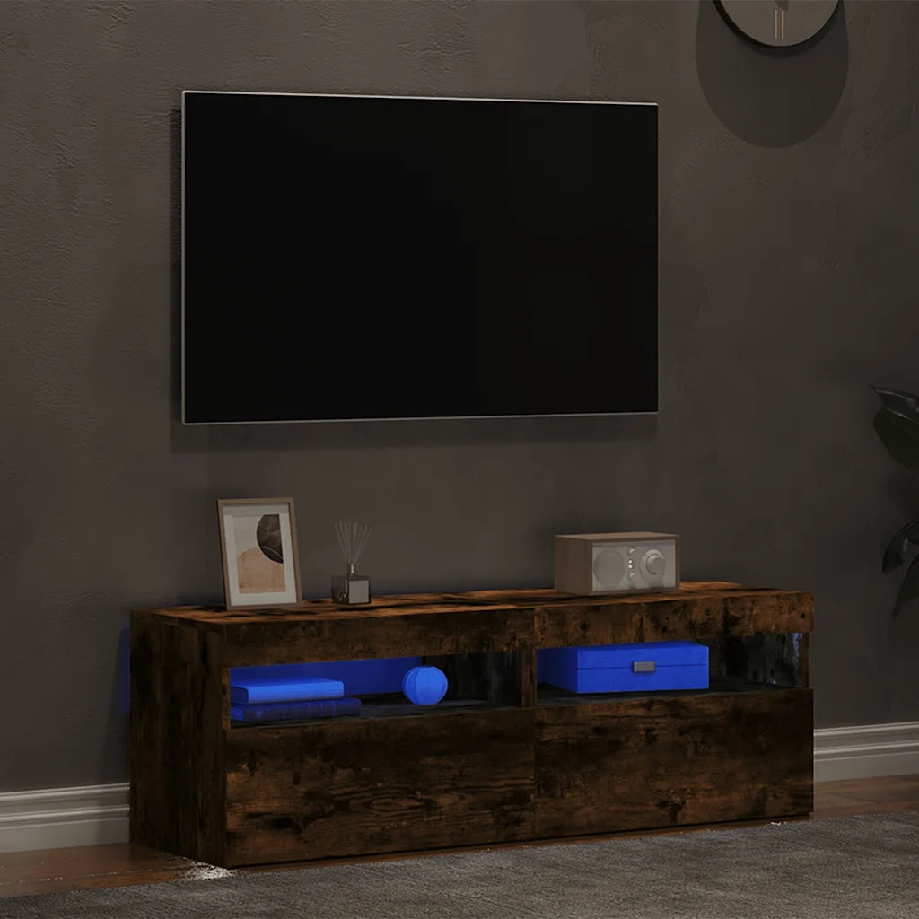 Mobili Porta TV con Luci LED 2 pz Rovere Fumo 60x35x40 cm cod mxl 16889