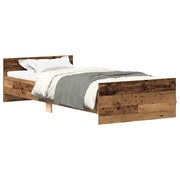 Letto singolo | Letto per adulti | Giroletto senza Materasso Legno Antico 100x200cm in Truciolato