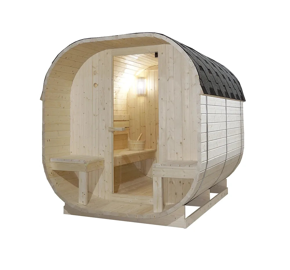 Sauna finlandese da esterno 4 persone 185x220cm h194 in legno di abete | Kota