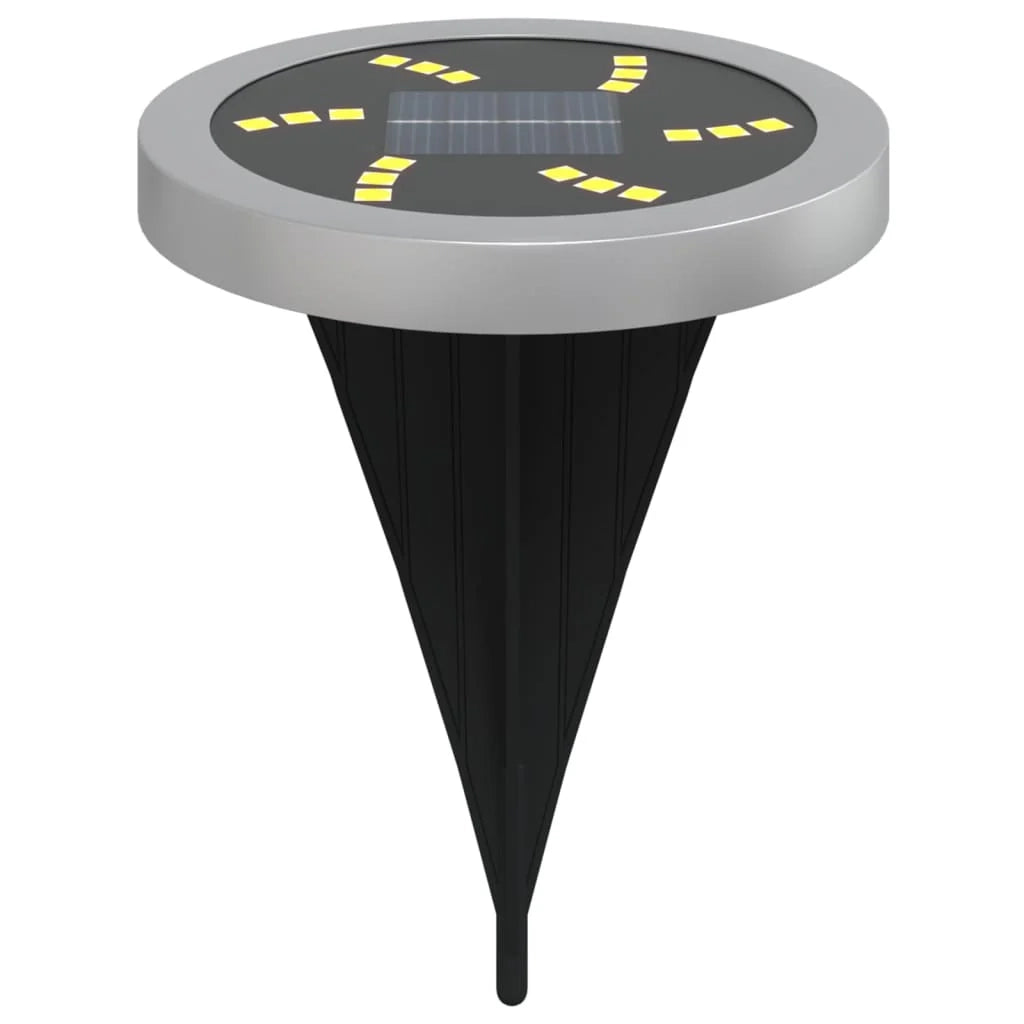 Set di 12 luci solari da giardino impermeabili illuminazione per esterni 11 x 13 cm plastica nera 02_0056670