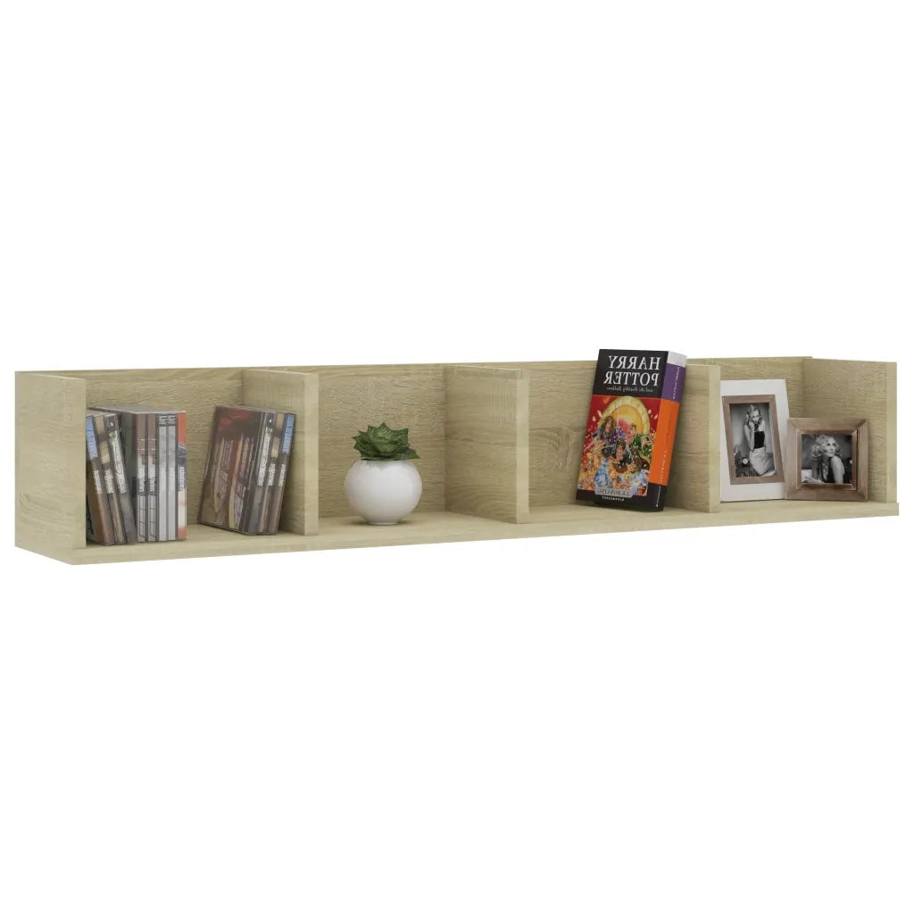 Scaffale Porta CD Parete Rovere Sonoma 100x18x18 cm Multistratocod mxl 129528