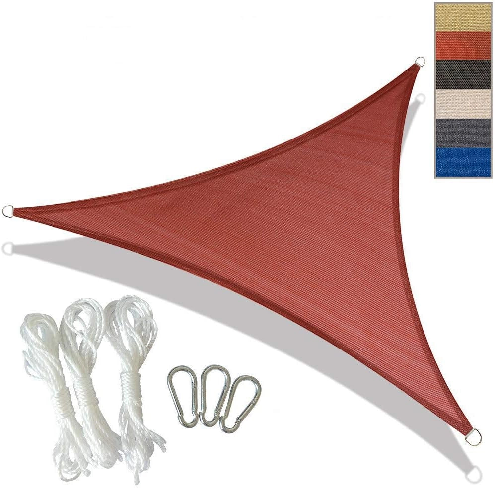 Vele Parasole Telo da Sole in HDPE Protezione Solare Respirante Anti UV Garden Backyard Terrace Pool Party Speciale Triangolo Esterno Rettangolare (5 * 5 * 5M,Red)