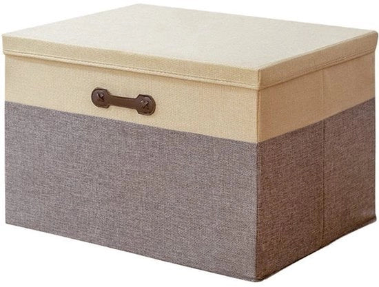 Cassetta di stoccaggio pieghevole in tessuto grigio chiaro con capacità di 30 litri (40x30x25 cm) per l'armadio.