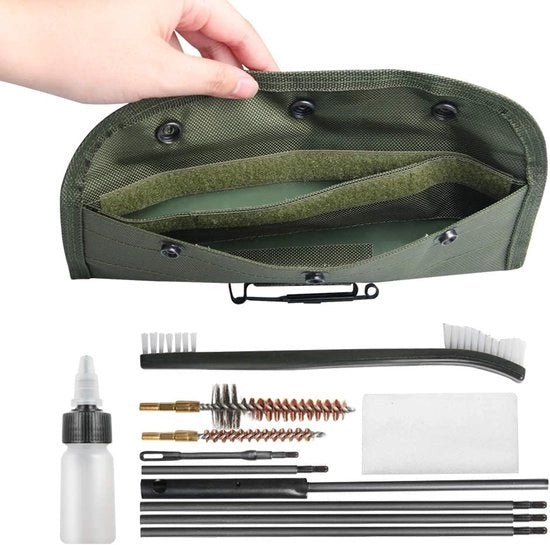 Kit di pulizia per fucili di precisione compatibile con 0,22", 0,223", 5,56 mm, 0,22LR calibro perforante per armi da fuoco, contiene 50 pezzi di tessuto di cotone per pulizia delle armi da fuoco.