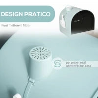 Lettiera per Gatti Chiusa con Filtri, Paletta e Vassoio, Struttura in PP, 43x44x47cm, Verde
