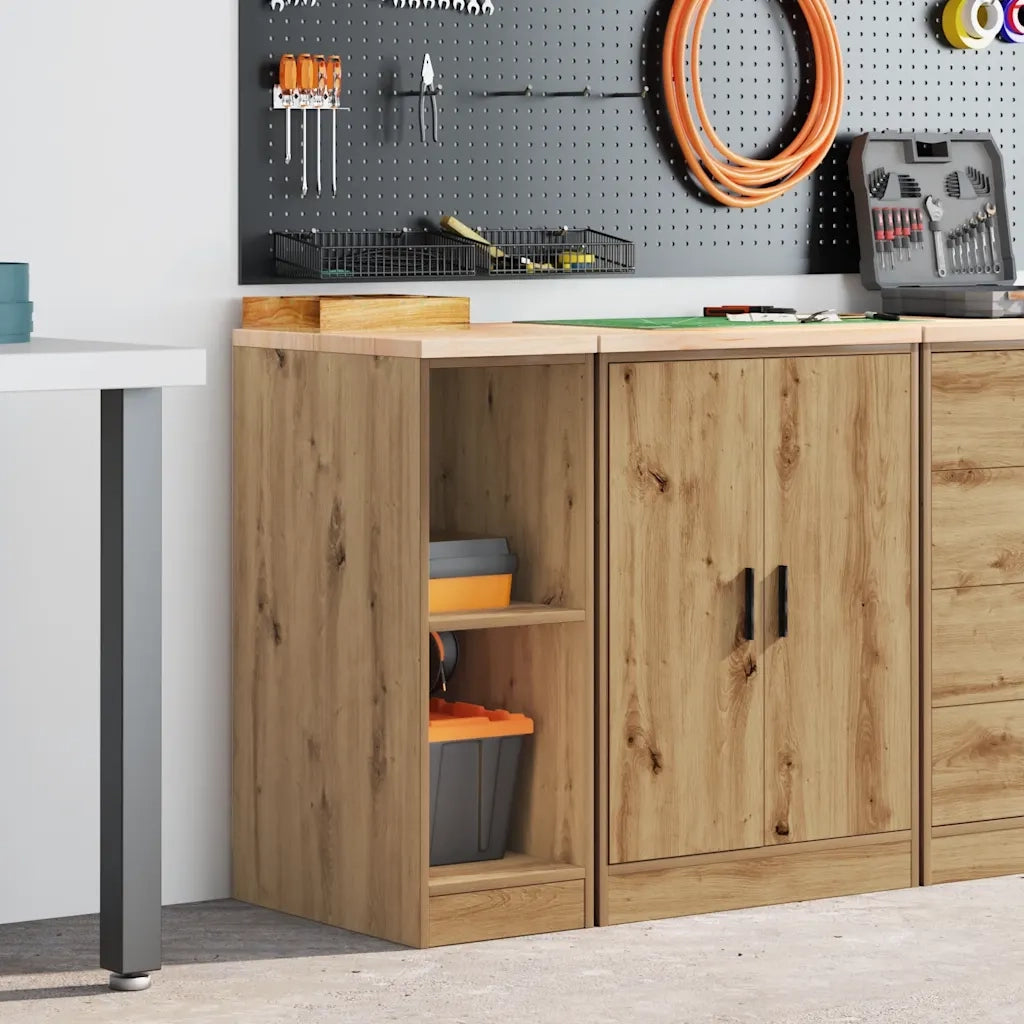 Armadietto per Garage in Rovere Artigianale 30x51x85 cm 860534
