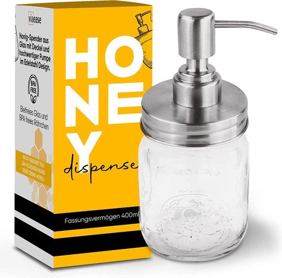Dispensatore di olio da affilatura in vetro reale per 400 ml con pompa di acciaio inossidabile