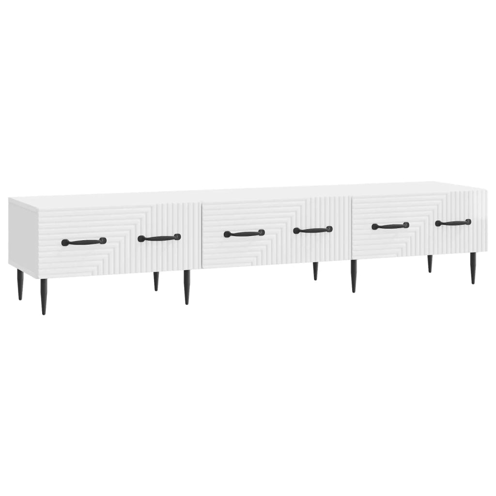 Mobile TV Bianco Lucido 147 x 34,5 x 30 cm Legno ingegnerizzato 894939