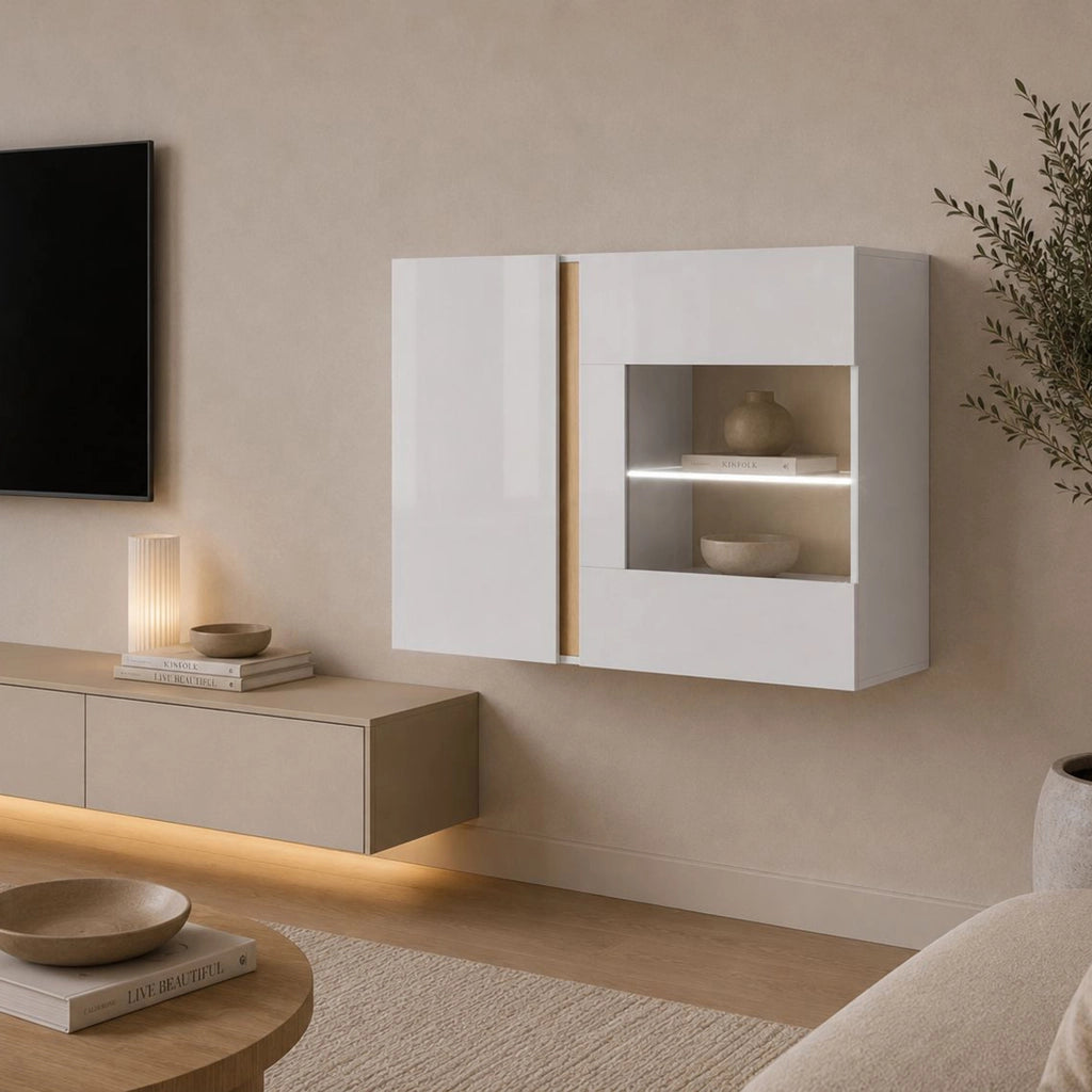 Kava, Mobile Pensile 2 Ripiani, 96x83h cm Bianco