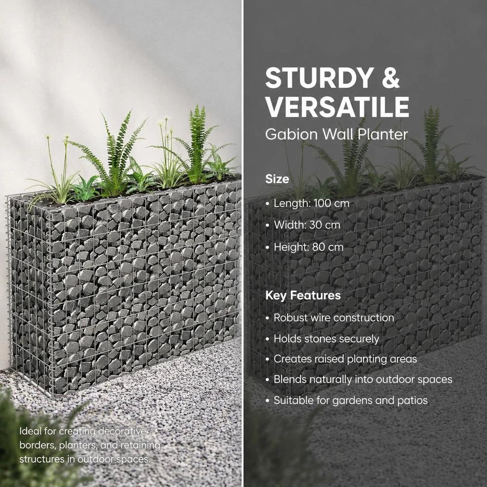 Gabion Raised Bed Galvanized Steel 90x30x60 Cm