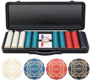 Set di Fichette Ceramica per Texas Hold'em - 500 pezzi con Cassetta di Chip in Lusso