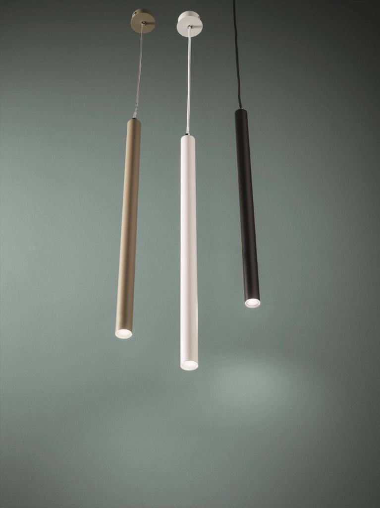 SOSPENSIONE TUBE H.60CM D.3CM BIANCO LED 3000K 365LM 5W