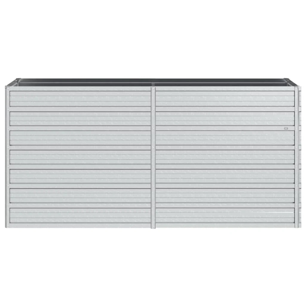 Fioriera rialzata per piante fiori patio giardino 160 x 40 x 77 cm acciaio zincato argento 02_0039374