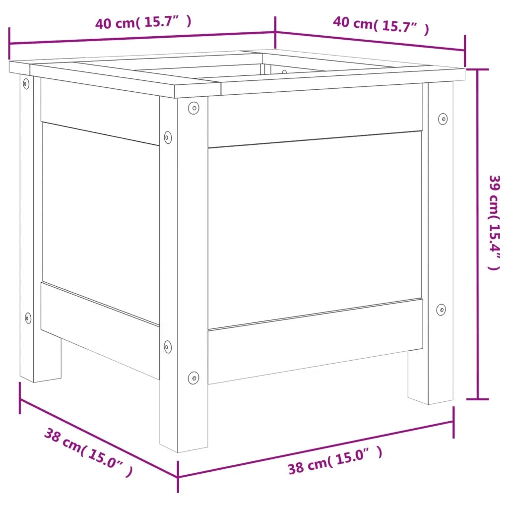 Fioriera da Giardino Grigia 40x40x39 cm Legno Massello di Pino 825249