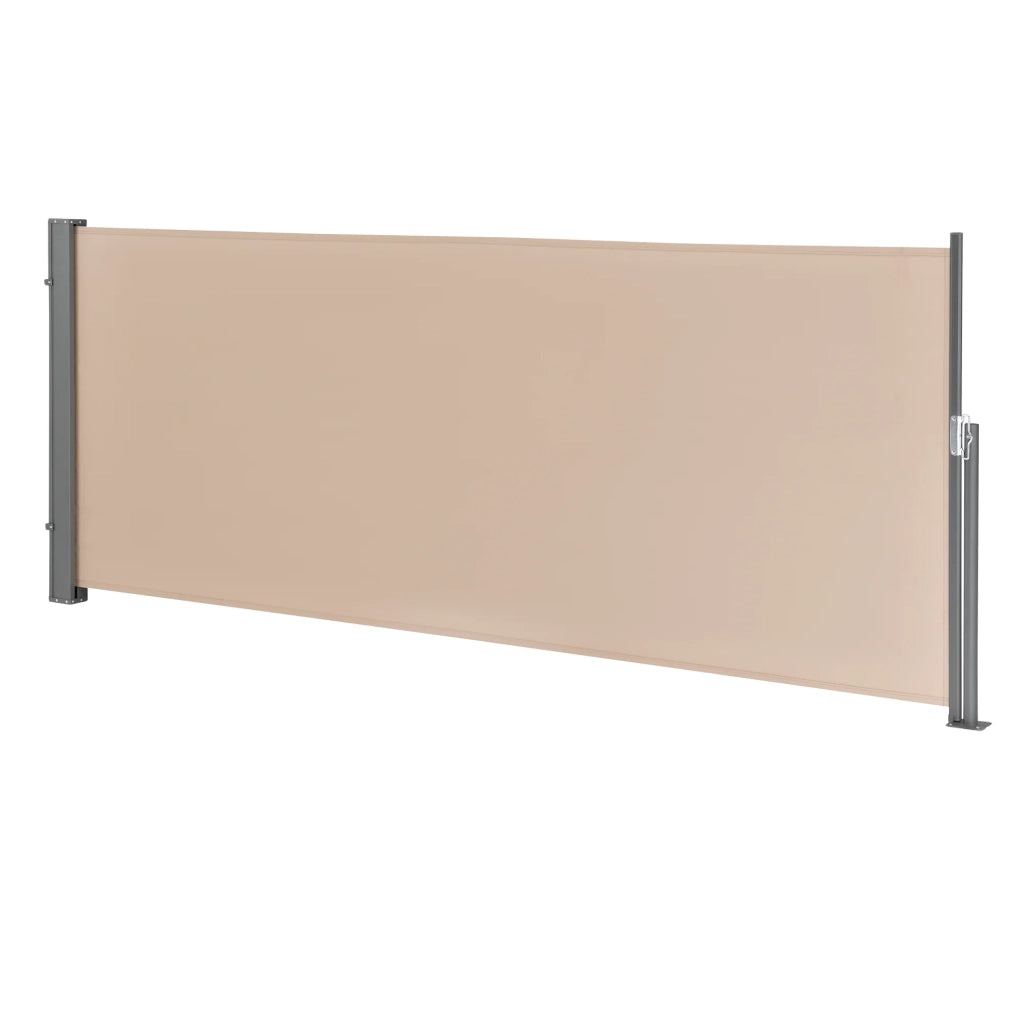 Tenda per balcone laterale acciaio poliestere 120 x 300 cm sabbia 03_0006572