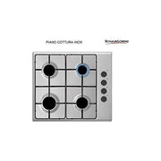 Schaub Lorenz SSPC604XL Piano cottura a gas 60 cm 4 fuochi griglie smaltate accensione elettronica valvola sicurezza colore Inox