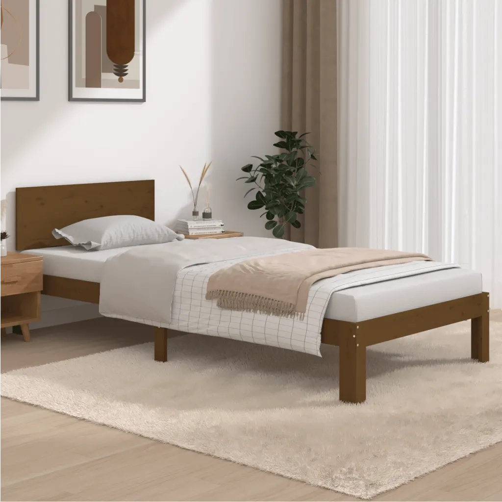 Giroletto Marrone Ambra in Legno Massello di Pino 90x200 cm 810483