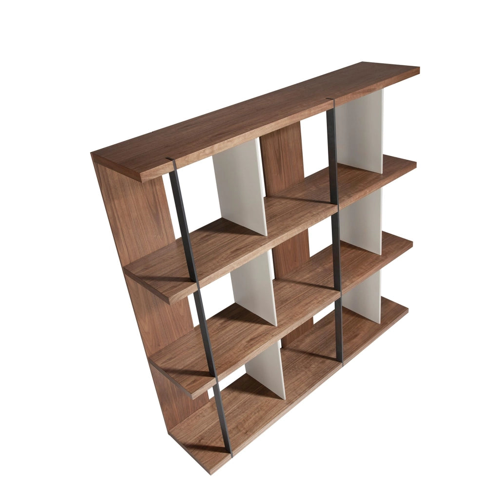 Ripiano in legno di noce e grigio