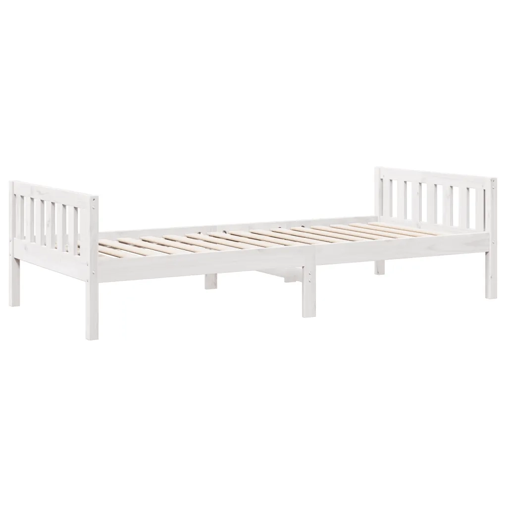 Letto per Bambini senza Materasso Bianco 90x200cm Massello Pino