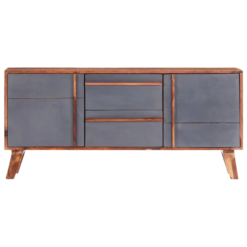 Buffet credenza cassettiera armadio mobile contenitore organizer per cucina soggiorno salotto 120 x 30 x 55 cm legno massello grigio 02_0031779