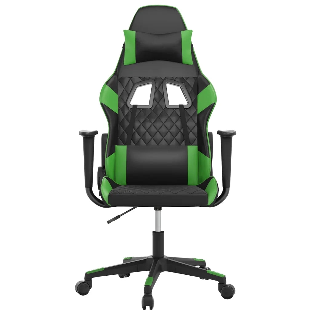 Sedia da Gaming Massaggiante Nero e Verde in Similpelle cod mxl 75873