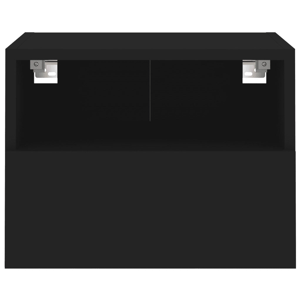 Mobili TV a Parete 2pz Neri 40x30x30 cm in Legno Multistrato 836843