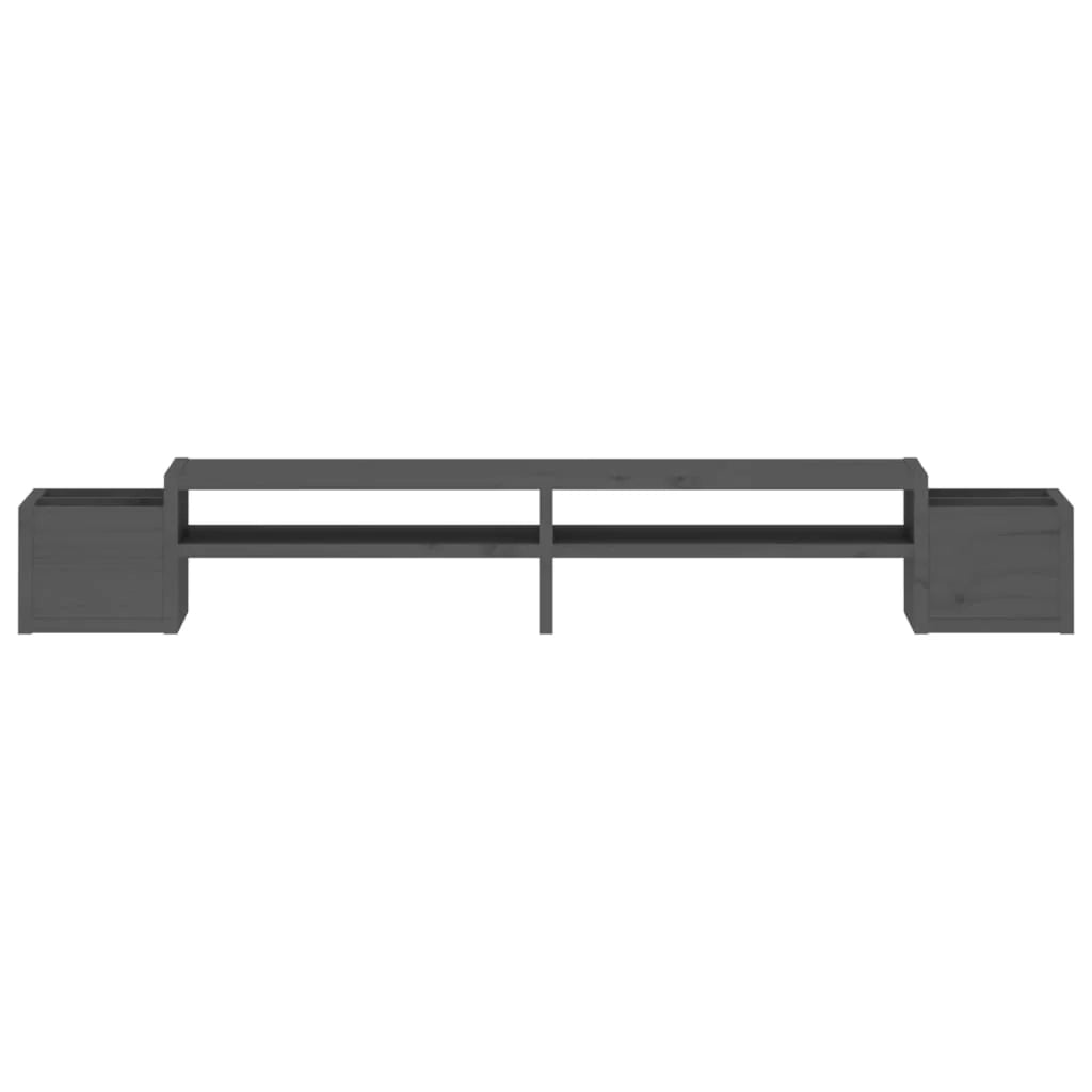 Supporto per monitor 100 x 27,5 x 15 cm in legno massello di pino grigio 02_0004465