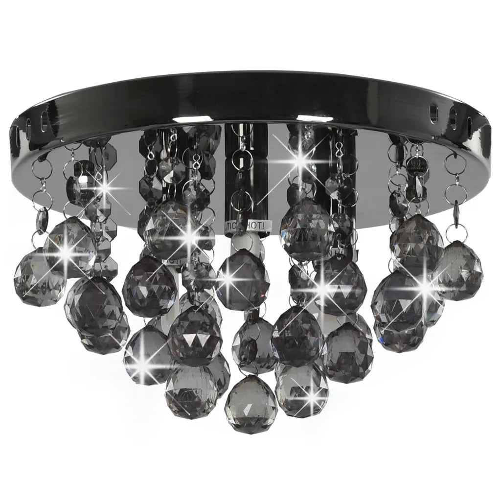 Lampadario con Perle FumÃ© Tondo Nero G9cod mxl 79818