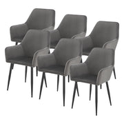 Set da 6 Poltrone Hollola Sedie per Sala Pranzo Effetto Velluto Grigio Scuro [en.casa]