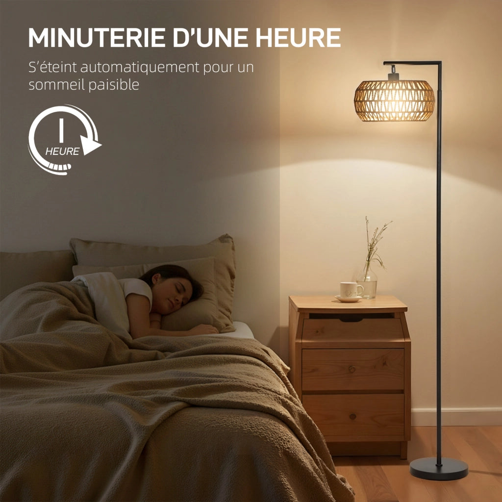 Lampada da terra dimmerabile ¨C zephmum ¨C 3 temperature colore telecomando 52x33x170cm nero