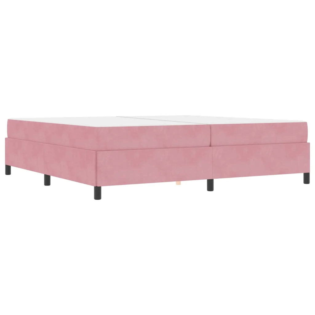 Struttura del letto con materasso Rosa 200 x 200 cm Tessuto 3399089