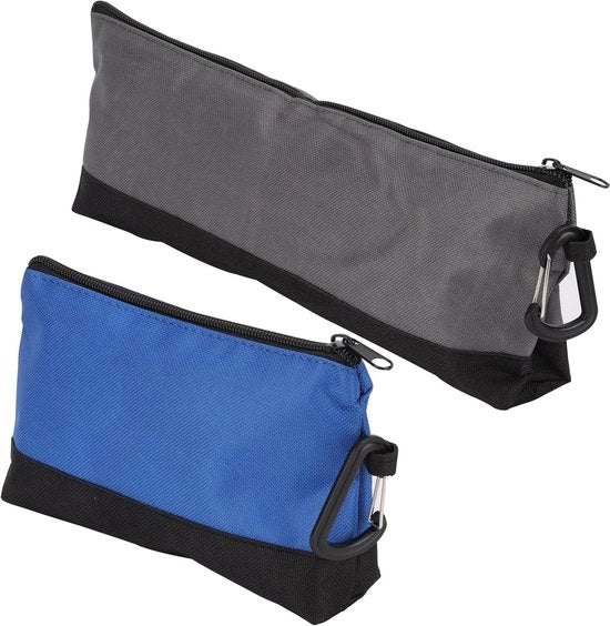 Set di attrezzi con cerniera e gancio di carabina - Set di 2 - Organizzatore di attrezzi per attrezzi - Cassetto di attrezzi rinforzato in 2 dimensioni