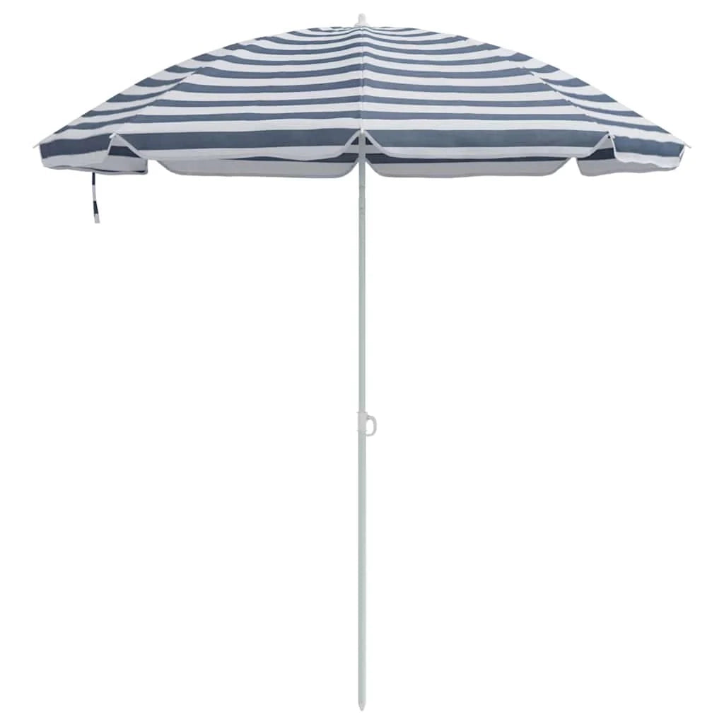 Ombrellone da spiaggia rotondo moderno 263 x 263 x 272 cm portatile e resistente realizzato in poliestere blu 02_0056703