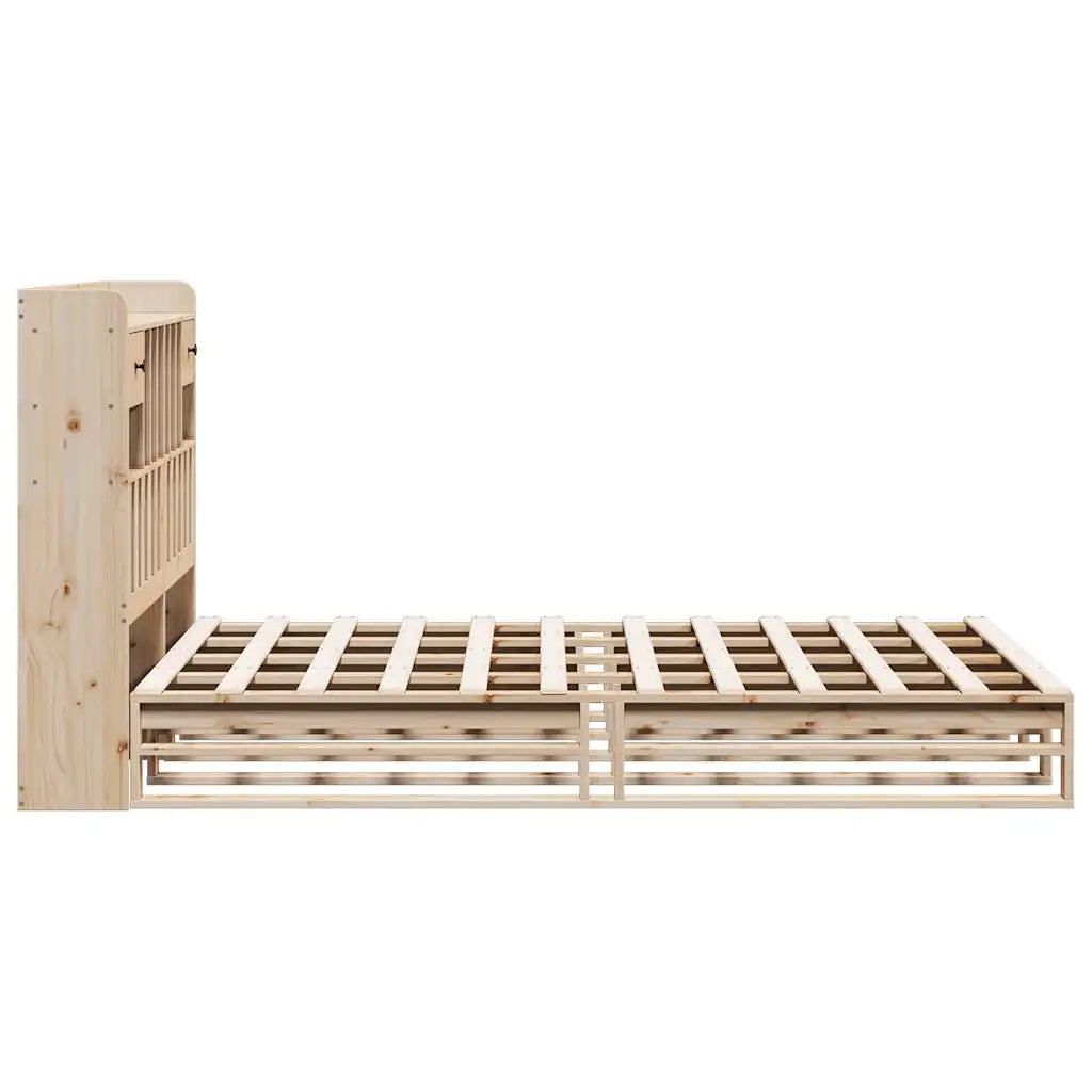Letto Libreria senza Materasso 140x190 cm in Legno di Pino