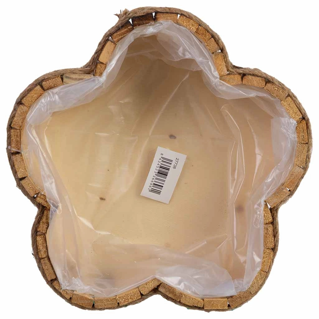 Cesto in legno a forma di fiore 26x26x10h cm