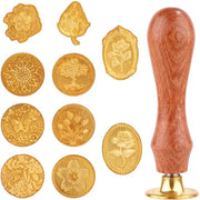 Set di sigilli a cera - Sigilli a cera per decorare carte - 10 sigilli - 10 pezzi - Oro