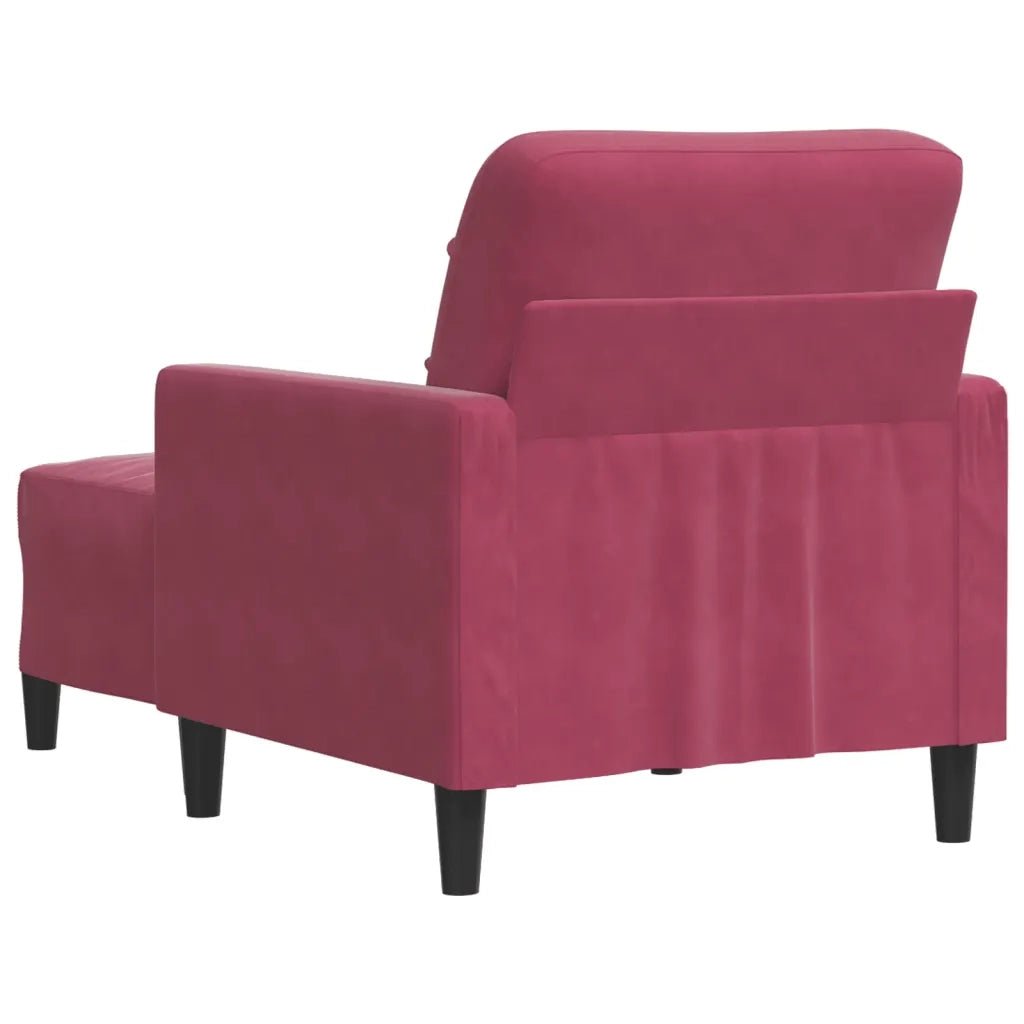 Poltrona con Poggiapiedi Rosso Vino 60 cm in Velluto