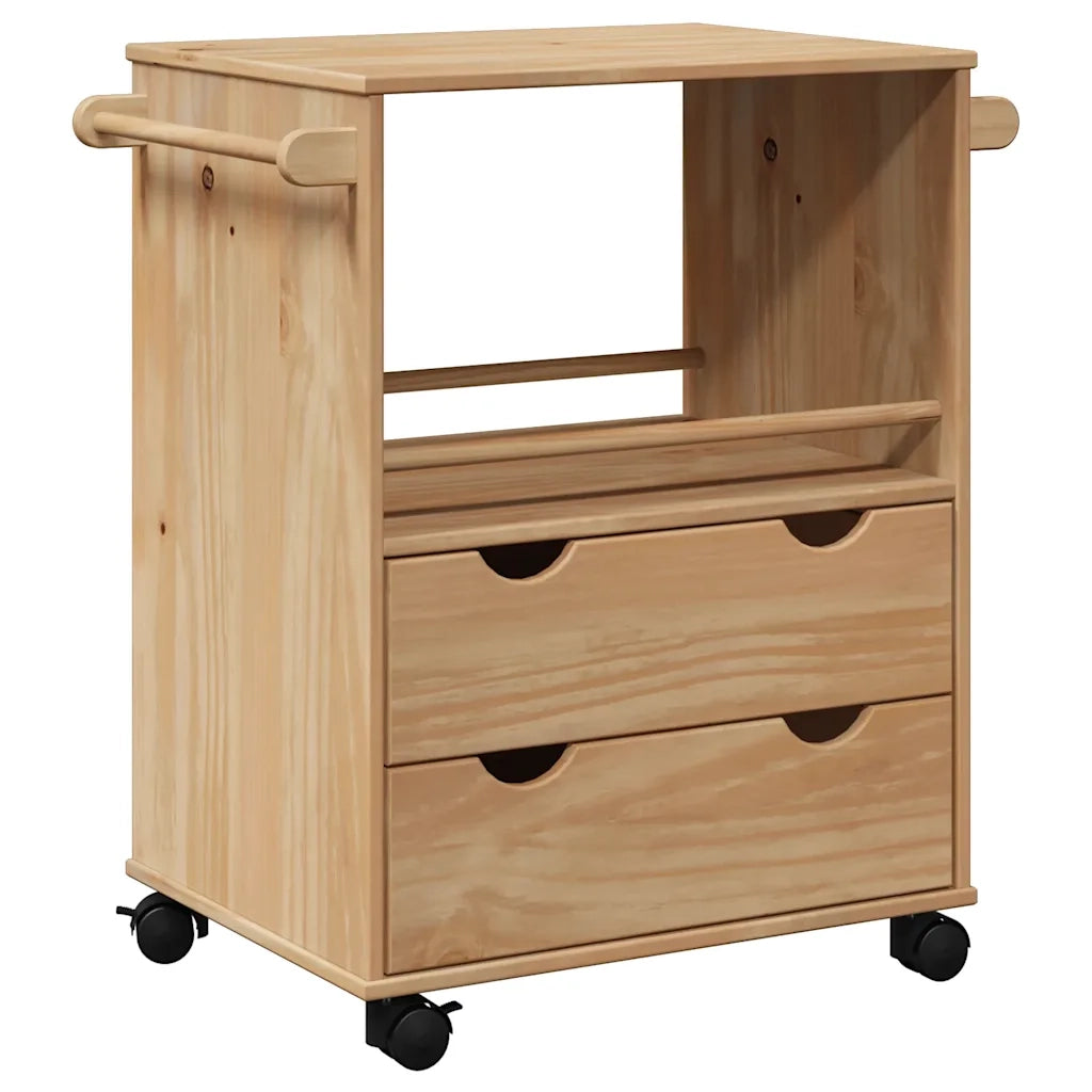 vidaXL Carrello da Cucina OTTA 59x45x80 cm in Legno Massello di Pino