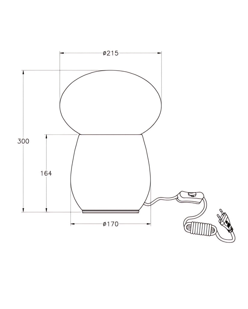 Lampada da tavolo Freddy in vetro soffiato Ambra, attacco E27 40W, interruttore integrato, design elegante e moderno - Freddy Collection