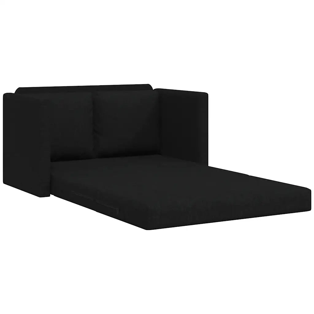 Divano Letto da Terra 2 in 1 Nero 112x174x55 cm Tessuto 353966