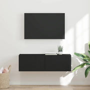 Mobile TV da parete Nero 98 x 31 x 29,5 cm Legno multistrato 892231
