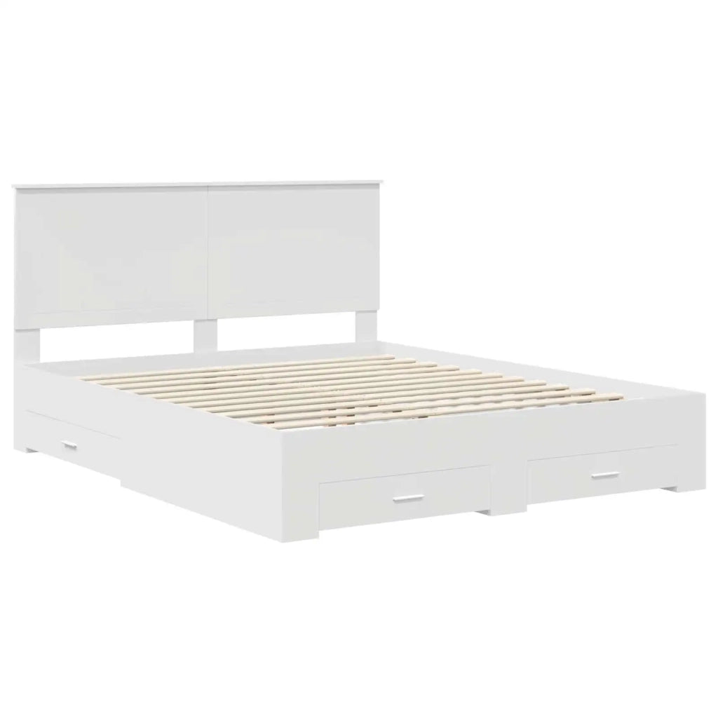 Struttura del letto Bianco 160 x 200 cm Legno multistrato 3411280