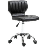 Outsunny Sgabello con Rotelle, Sgabello da Lavoro Girevole a 360°, Sgabello Ergonomico, Altezza Seduta Regolabile 47-62 cm, Rivestimento Sintetico Imbottito, Metallo Cromato, Nero