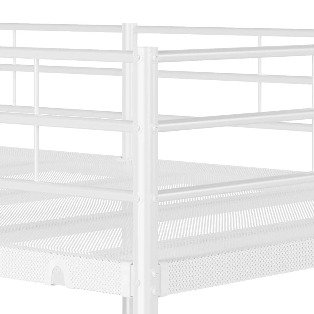 Letto a Castello senza Materasso Bianco 75x190 cm in Acciaio 42000326