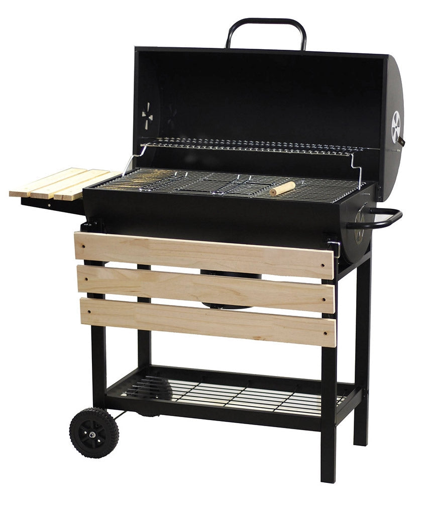 Barbecue a Carbone  con Coperchio 108x72x101 cm in Acciaio Inox con Ruote Gringo