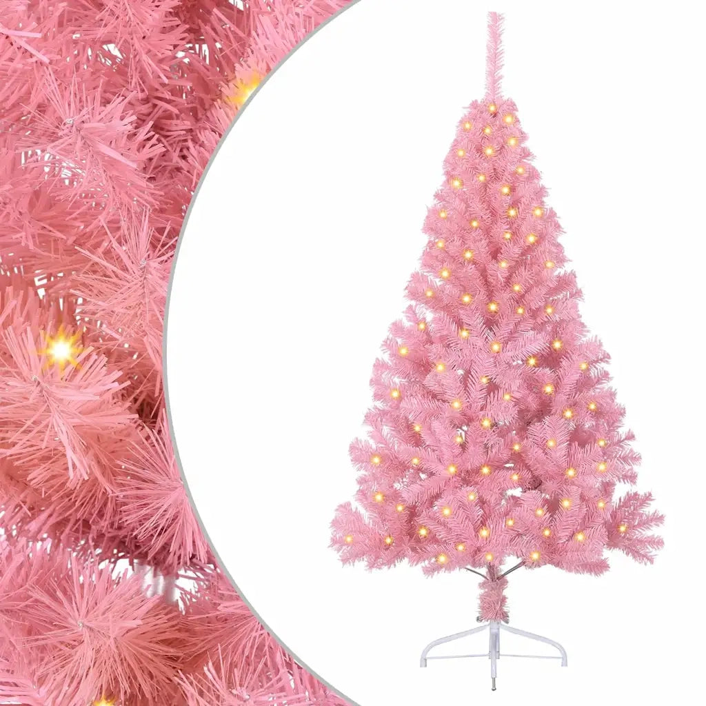 Albero di Natale artificiale con luci integrate Rosa 150 cm PVC 3397059