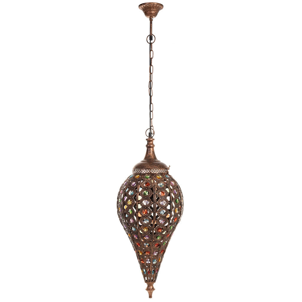 Lampada in metallo con vetro acrilico colorato D30x68h cm