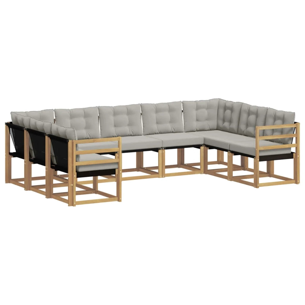 Set di divani da esterno 9 pcs Bianco e Grigio Chiaro 3389849