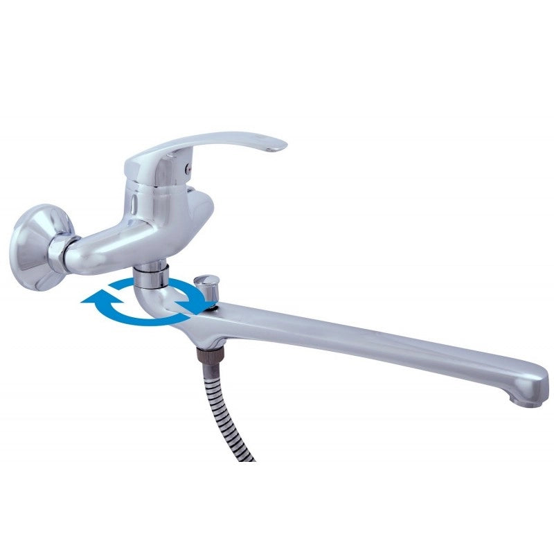 Miscelatore doccia a parete LABE ottone cromato, maniglia in ceramica