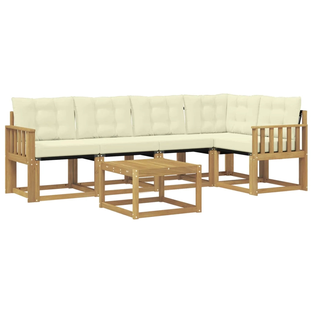 Set di divani da esterno 6 pz Bianco e Crema 3389496